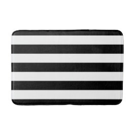 Tapis de bain rayé noir et blanc