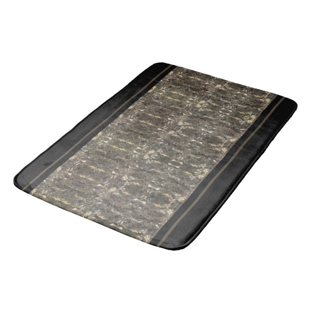 Tapis De Bain Rayure de marbre noire de Taupe (Angle)