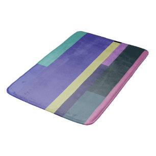 Tapis De Bain Rayures Abstraites violettes, roses et gris