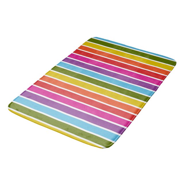 Tapis De Bain Rayures arc-en-ciel (Angle)