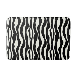 Tapis De Bain Rayures de zèbre - noires et blanches