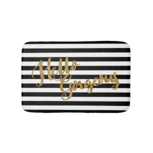 Tapis De Bain Rayures magnifiques de bonjour d'or