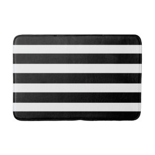 Tapis De Bain Rayures noir et blanc chic moderne