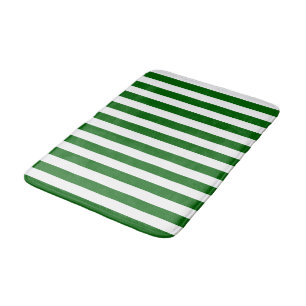 Tapis De Bain Rayures verticales vert émeraude et blanc