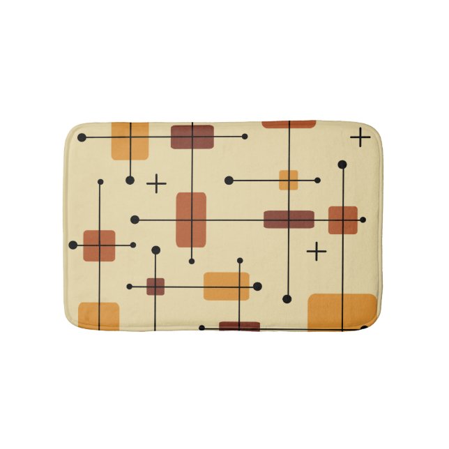 Tapis De Bain Rectangles arrondies Carré orange (Devant)