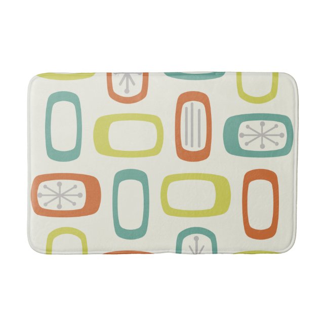 Tapis De Bain Rectangles arrondies MCM du milieu du siècle (Devant)