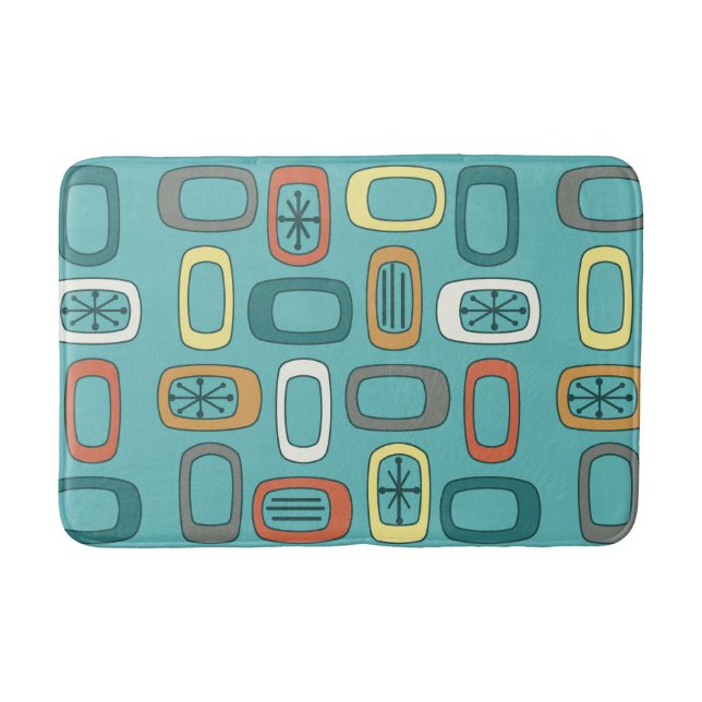 Tapis De Bain Rectangles arrondies MCM du milieu du siècle Aquam (Devant)
