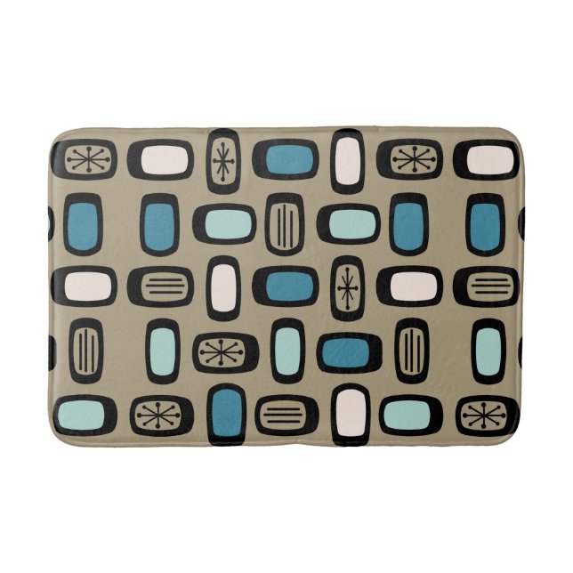 Tapis De Bain Rectangles arrondies MCM du milieu du siècle Gold  (Devant)