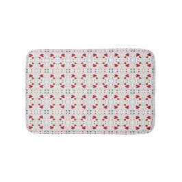 Tapis De Bain Red and Black Doodle Hearts Geometric Love 