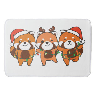 Tapis De Bain Red Panda Christmas Animals Cute Red Pandas
