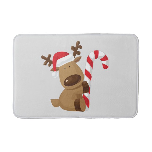 Tapis De Bain Reindeer de Noël avec Sucre de canne (Devant)