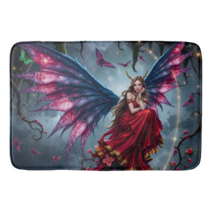 Tapis De Bain Reine des fées de fantasy sombre avec des ailes de