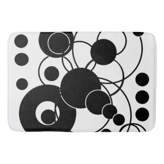Tapis De Bain Résumé Artsy noir et blanc