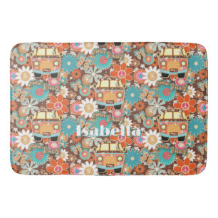 Tapis De Bain RETRO Années 60 70 Hippie Van Se Sentir Groovy Flo