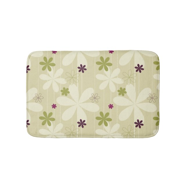 Tapis De Bain Rétro arrière - plan floral (Devant)