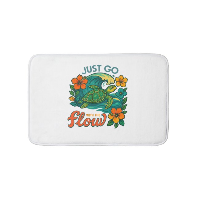 Tapis De Bain Retro Funny Turtle Shell Oui C'Est L'Été (Devant)