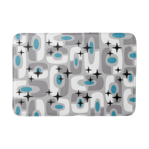 Tapis De Bain Retro Mid-Century moderne Cosmique Abstrait Motif