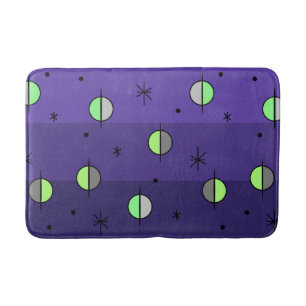 Tapis De Bain Retro Space Age Planètes Stars Indigo