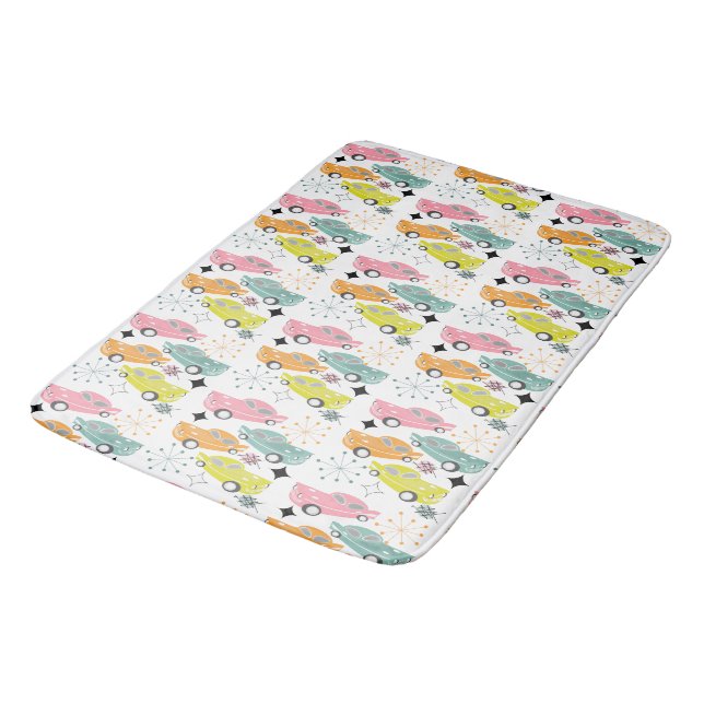 Tapis De Bain Retro Starburst atomique moderne voiture du milieu (Angle)