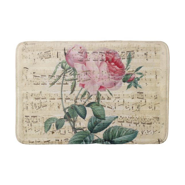 Tapis De Bain Rêve de musique de rose de rose (Devant)