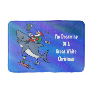 Tapis De Bain Rêver D'Un Grand Requin Blanc Drôle Noël
