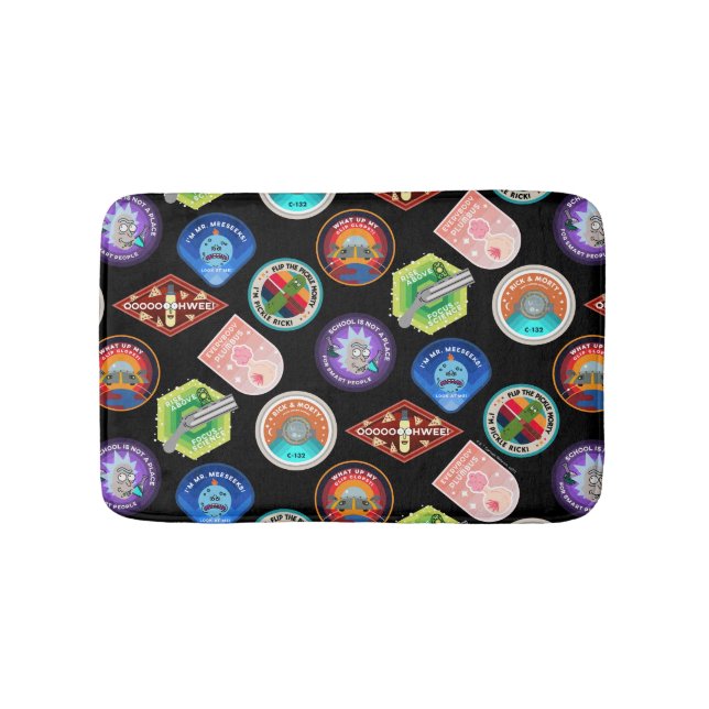 Tapis De Bain RICK ET MORTY™ | Motif des patchs d'espace externe (Devant)