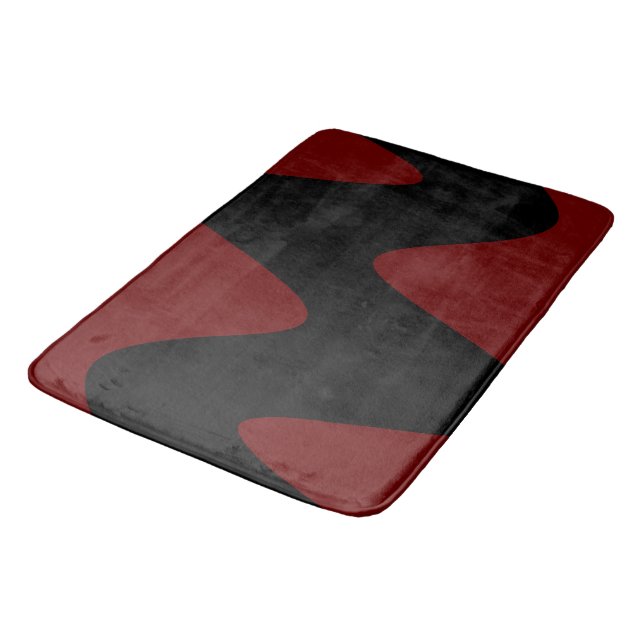 Tapis De Bain Rivière Noire moderne Rouge profond (Angle)