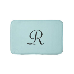 Tapis De Bain Robin's Oeuf Blue Monogrammed Minimalist Plush