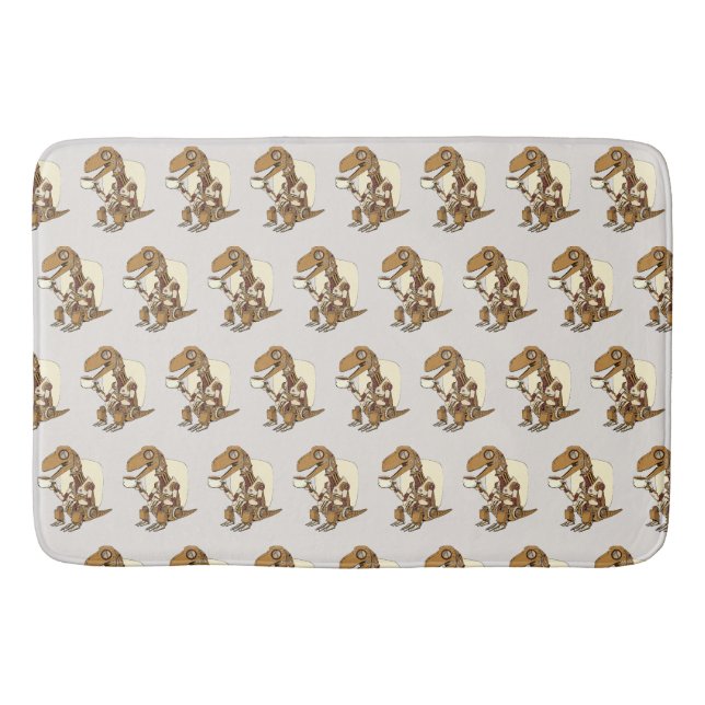 Tapis De Bain Robot dinosaur Drinking Coffee (Devant)
