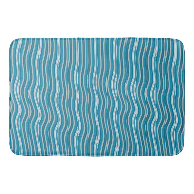 Tapis De Bain Robustes turquoise et blanc (Devant)
