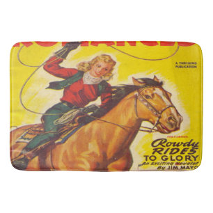Tapis De Bain Rodéo Western Rodéo Cowgirl Roping Rodéo Romance
