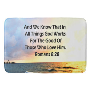 TAPIS DE BAIN ROMAINS DE SÉRENE 8:28 SCRIPTURE VERSE