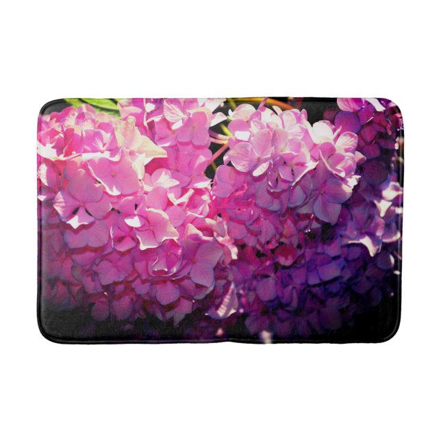 Tapis De Bain Romantique rose floral élégant hydrangeas (Devant)