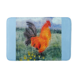 Tapis De Bain Rooster de poulet d'art ornithologique