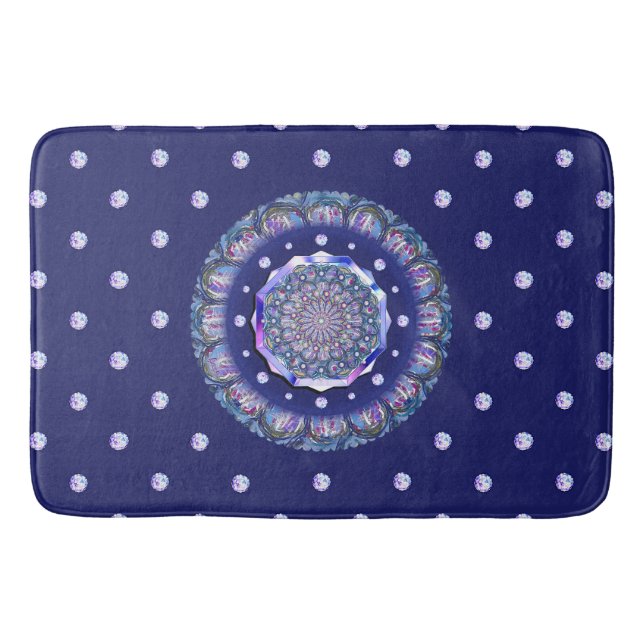 Tapis De Bain Rosace bleue (Devant)