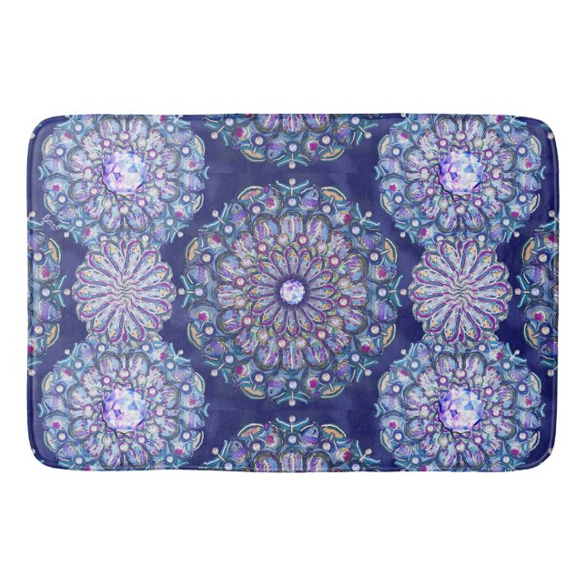Tapis De Bain Rosace bleue (Devant)