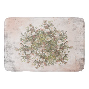 Tapis De Bain Rose blanc affligé par cru de Boho