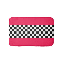 Tapis De Bain Rose clair et damier