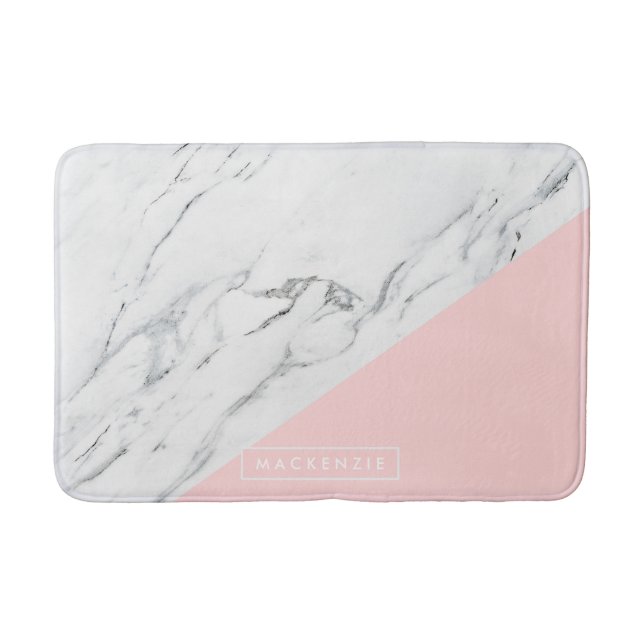 Tapis De Bain Rose et marbre (Devant)