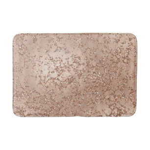Tapis De Bain Rose Gold Blush Rose Glamour Pailleté Chic