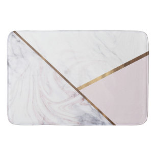 Tapis De Bain Rose Gold Marbre Tourbillonnement & Bronze Rose Bl