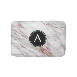 Tapis De Bain Rose Marbre or Monogramme Mat de bain