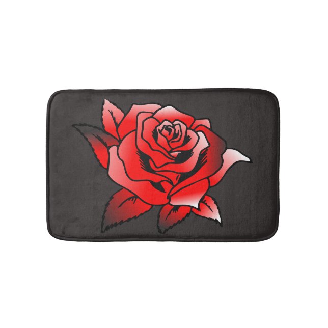 Tapis De Bain Rose rouge simple (Devant)