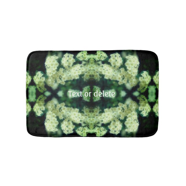 Tapis De Bain Roses blanches vierges Abstraites personnalisées (Devant)
