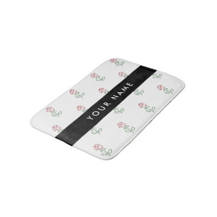 Tapis De Bain Roses Rouges, Motif de Roses, Votre Nom