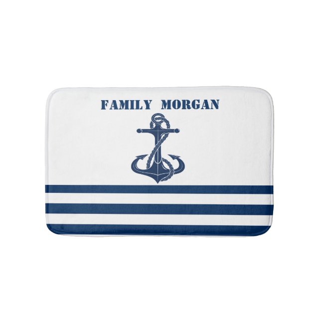Tapis De Bain Roue nautique, Bleu de la Marine (Devant)