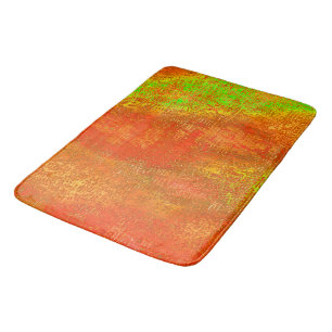 Tapis De Bain Rouge à citron vert avec rainures et peintures tei