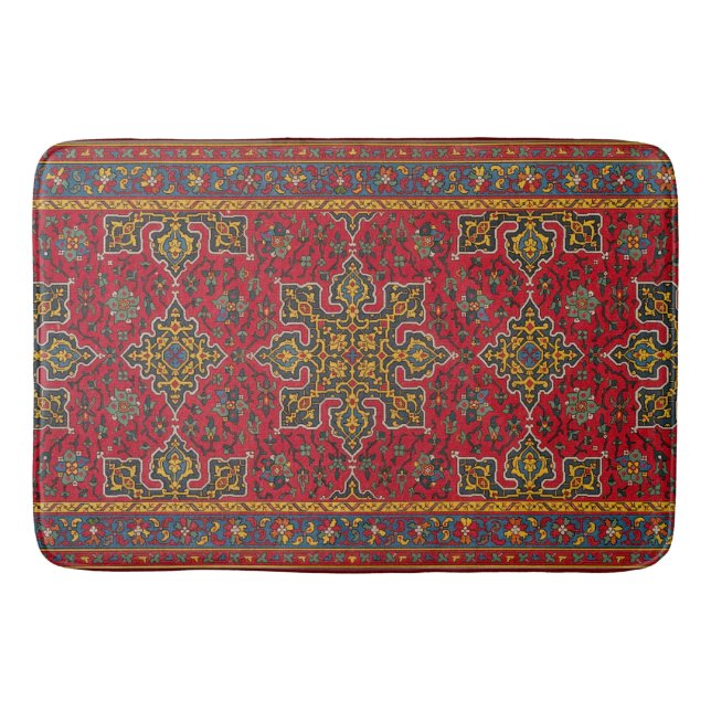 Tapis de bain rouge et or perse (Devant)