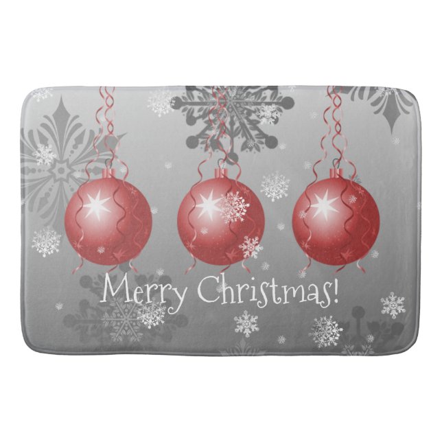 Tapis De Bain Rouge Fancy Noël Ornement Bain Mat (Devant)