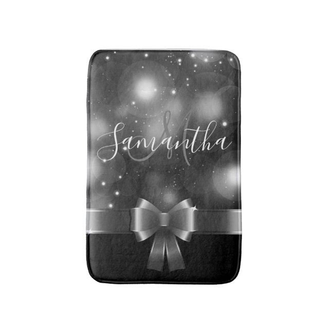 Tapis De Bain Ruban noir et blanc (Devant (Vertical))